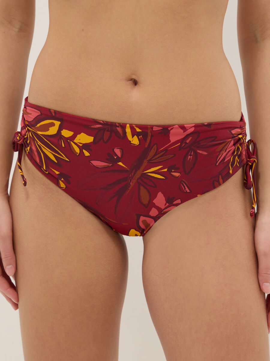 Multicolour stretch swim briefs with floral print_1
