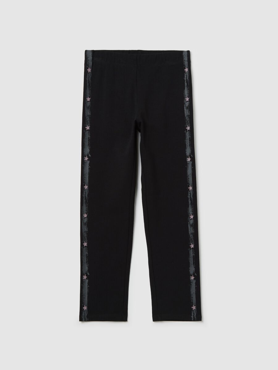 Leggings neri in cotone elasticizzato_0
