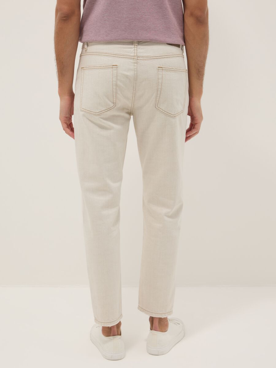 Beige denim jeans in pure cotton, relaxed fit_2