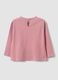 Pink organic cotton long-sleeve printed T-shirt for baby girls_1