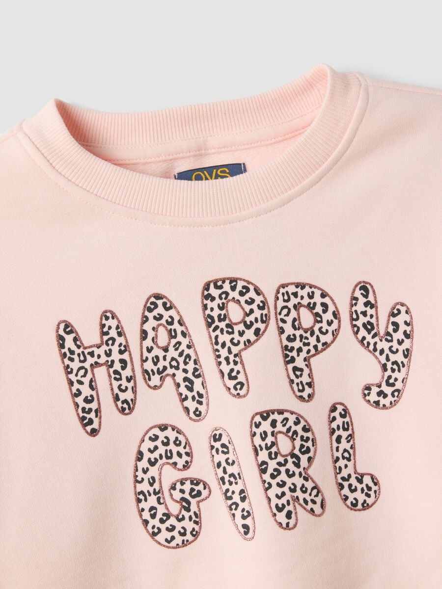 Felpa rosa in puro cotone con girocollo_2