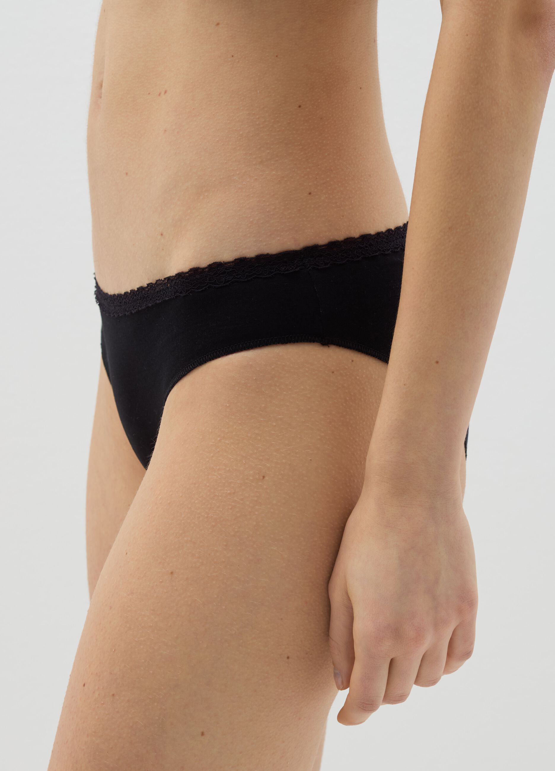 Stretch cotton printed briefs