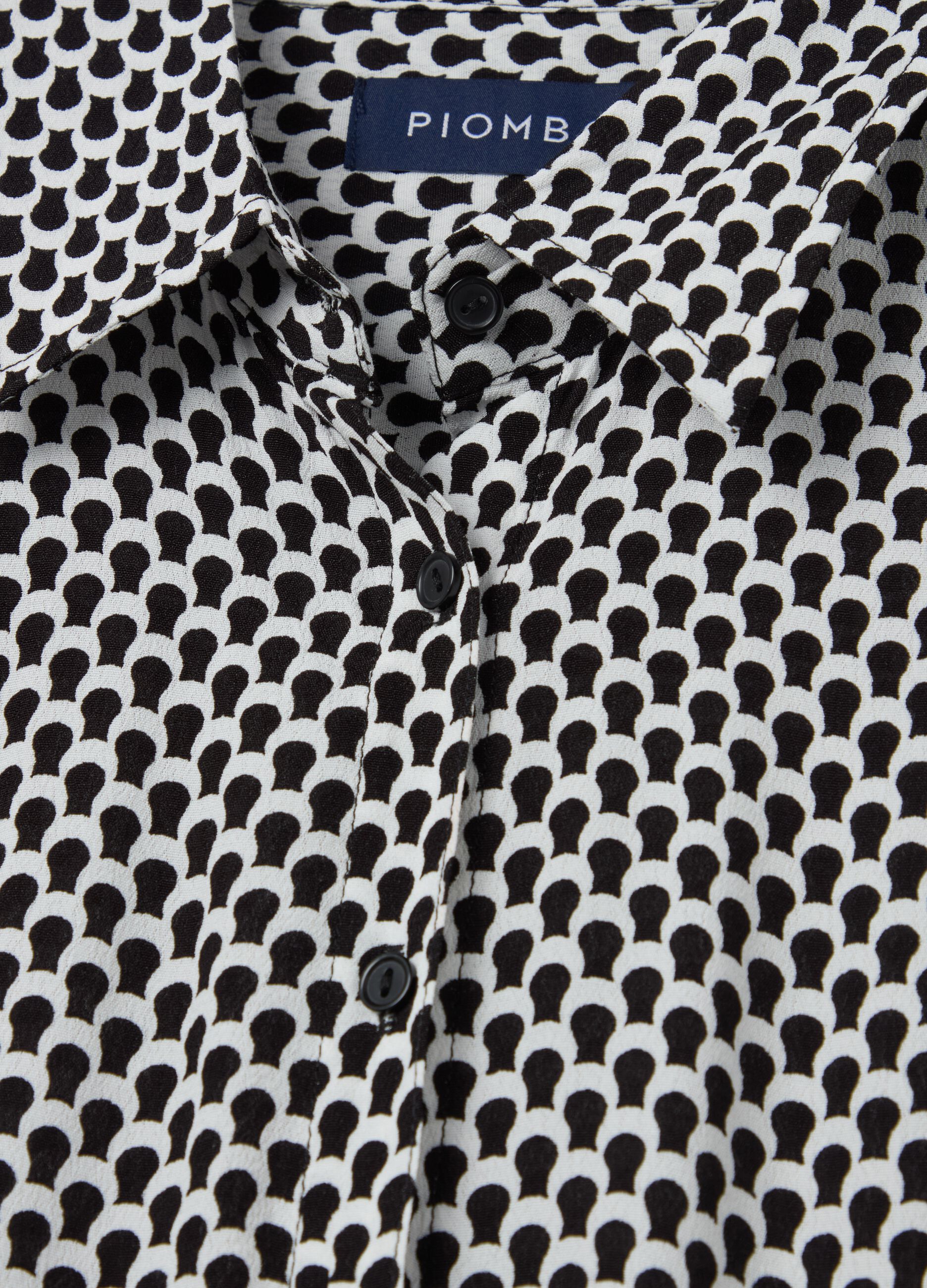 Vestito chemisier in viscosa micro stampa