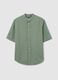 Men&rsquo;s green cotton and linen over-fit shirt_4