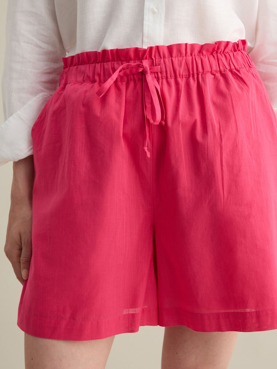 Women's pure cotton pink shorts with regular fit_2