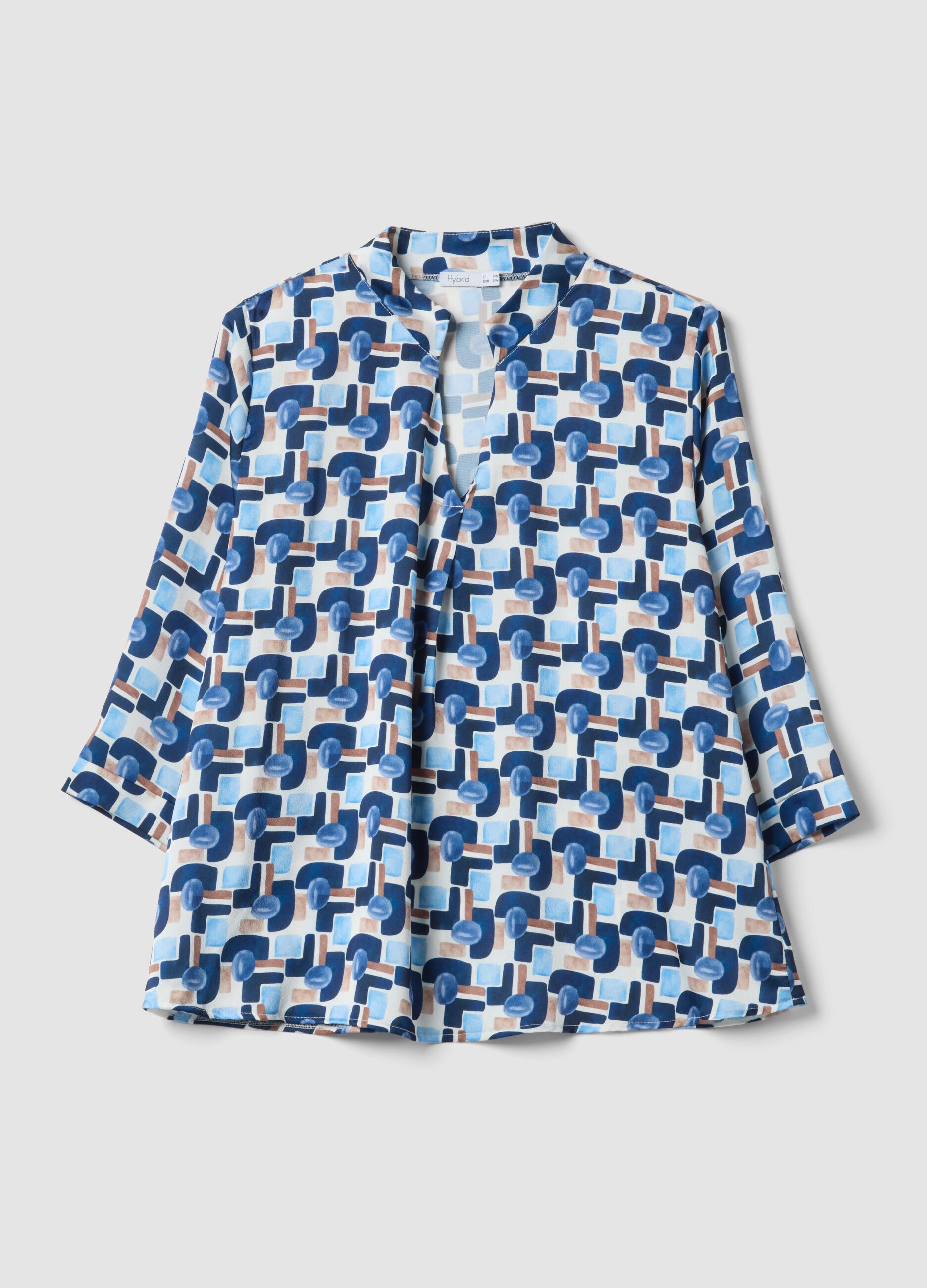 Regular-fit multicolour print blouse