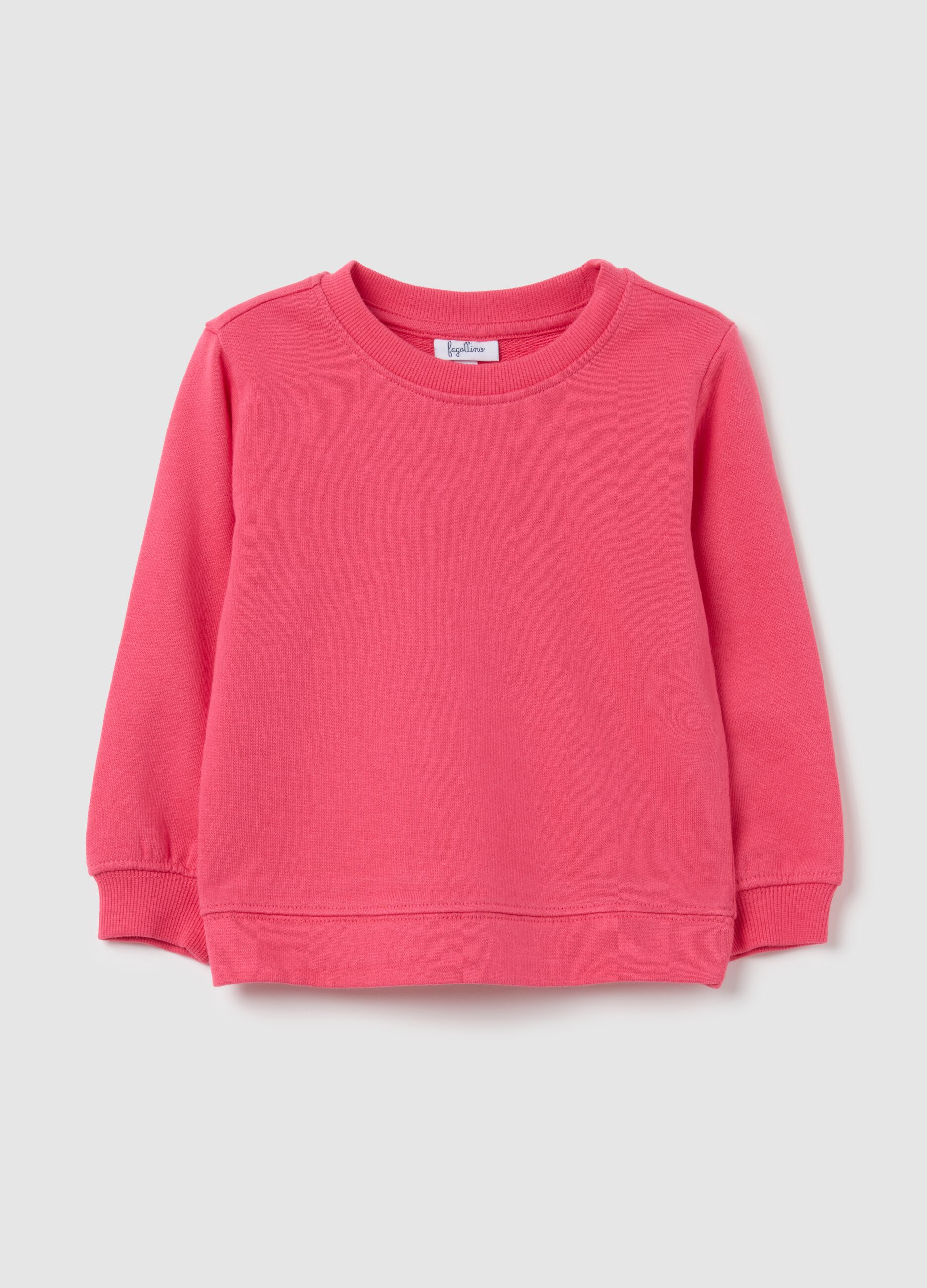 Girls' pink pure cotton sweatshirt regular fit