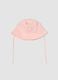 Pink organic cotton embroidered hat_0