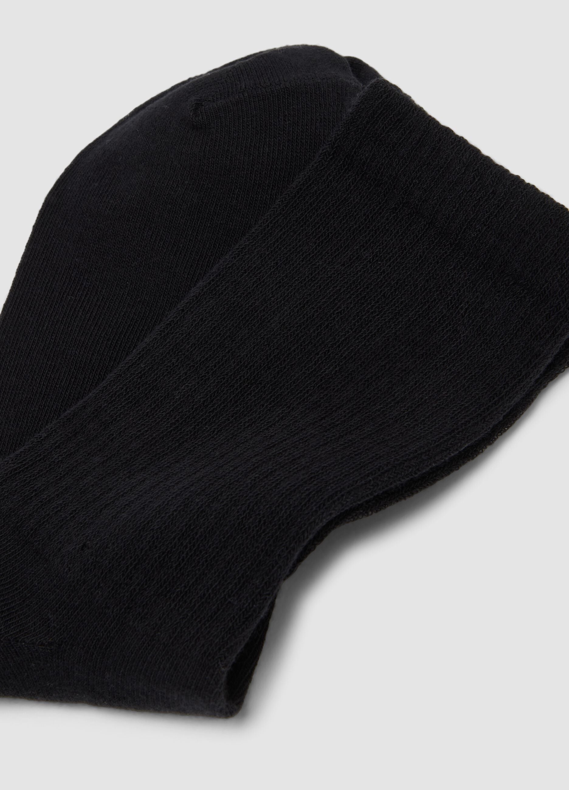 Pack of five black organic cotton sports socks