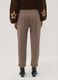 Pantaloni marroni regular fit con motivo chevron_3