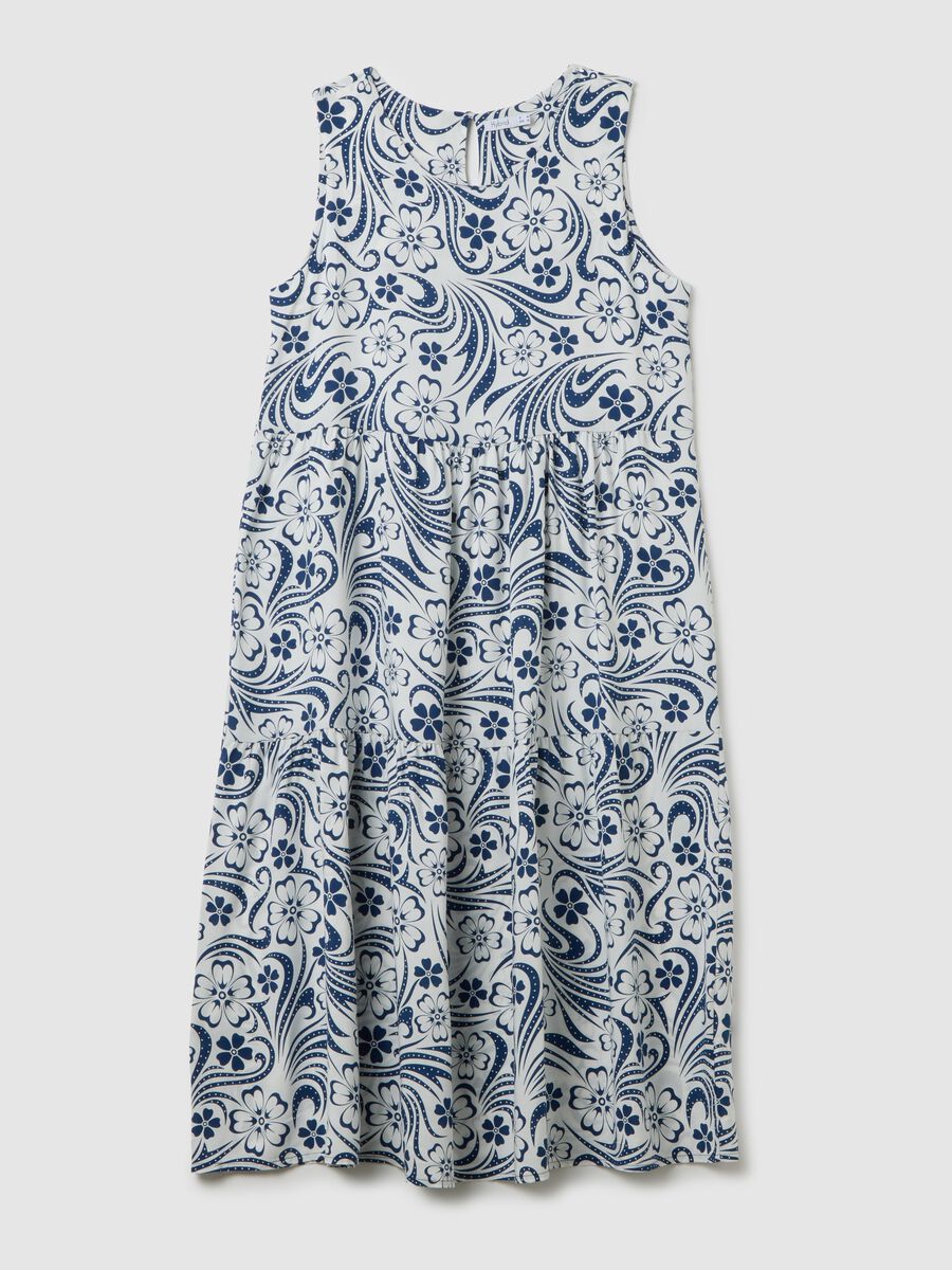 Women's long dress in pure multicolour viscose regular fit_0