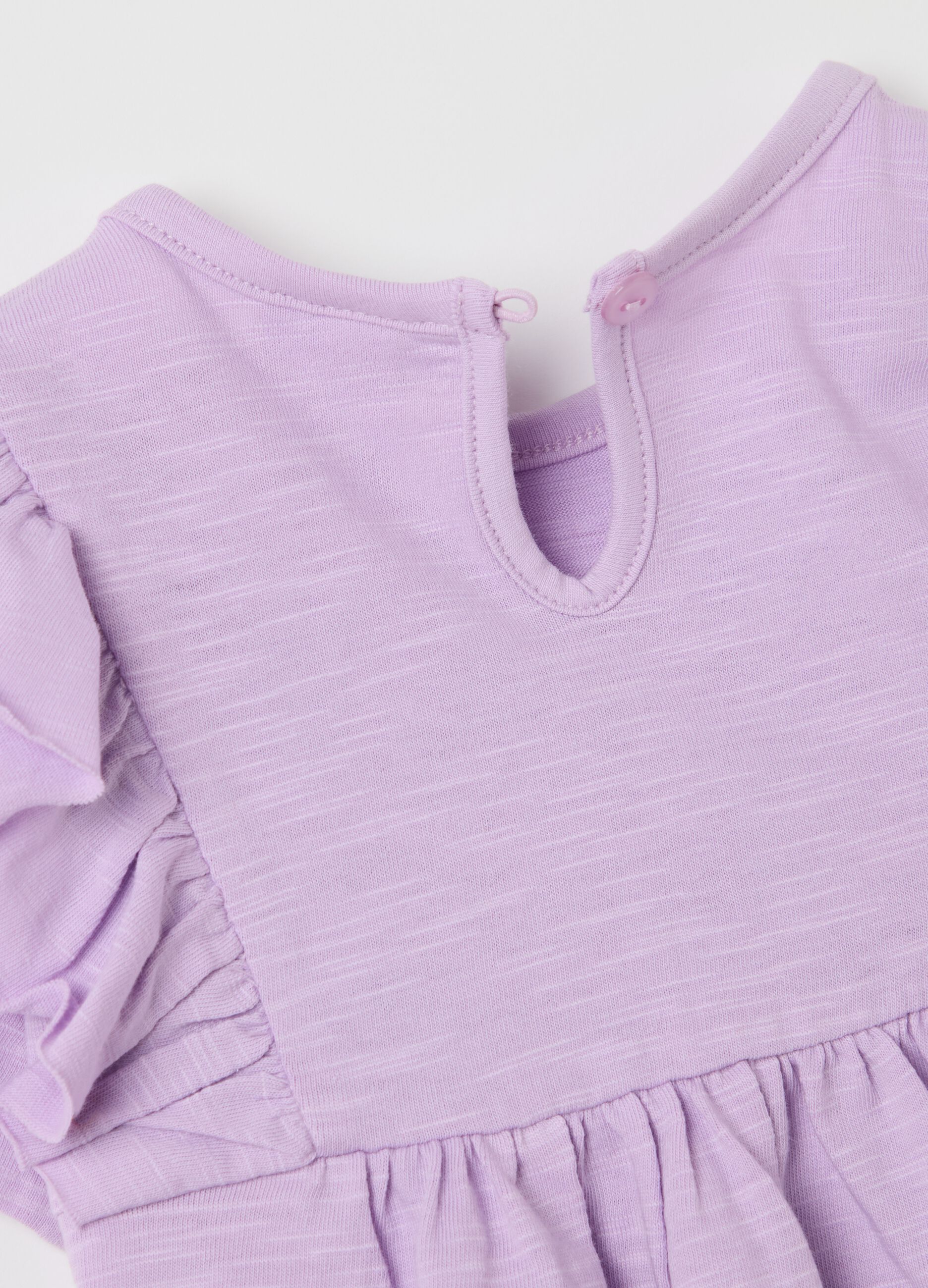 Cotton T-shirt with flounce
