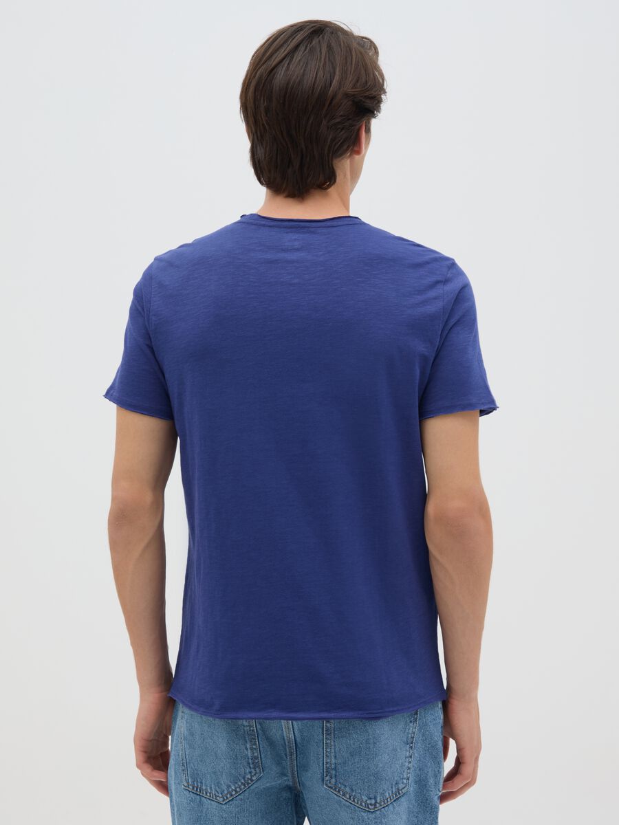 T-shirt da uomo in puro cotone blu regular fit_3