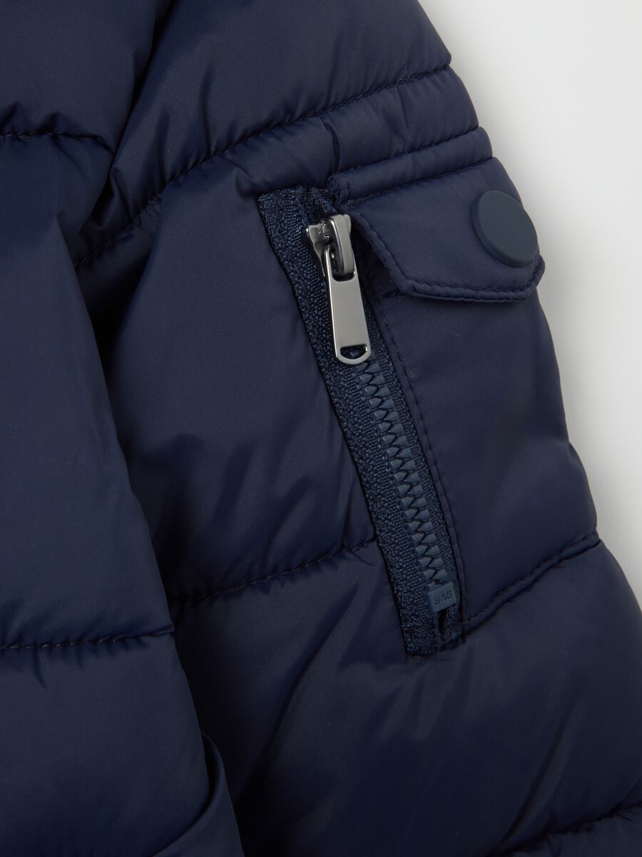 Piumino The Iconic Puffer blu da bambino con cappuccio_3