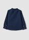 Regular fit blue linen blend long sleeve shirt for boys_1