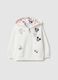 Girls' white hooded sweatshirt in regular fit cotton blend_0