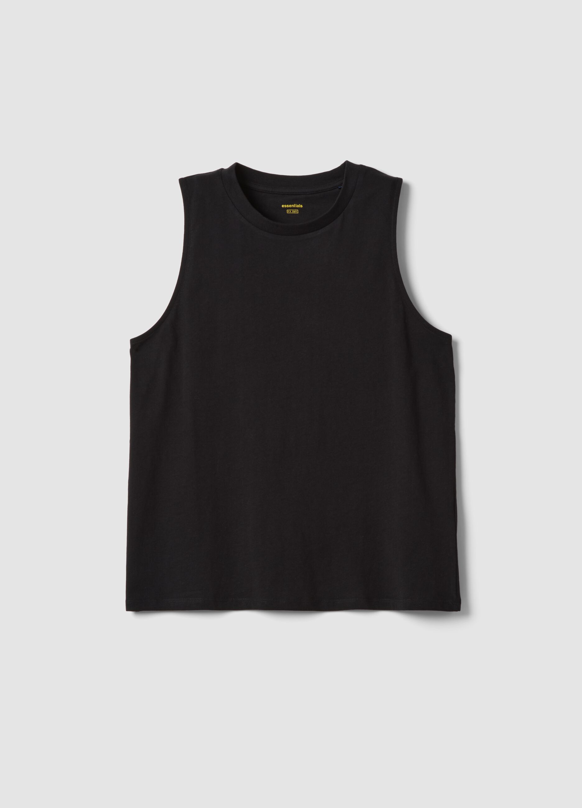 Black pure cotton tank top