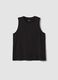 Black pure cotton tank top_0