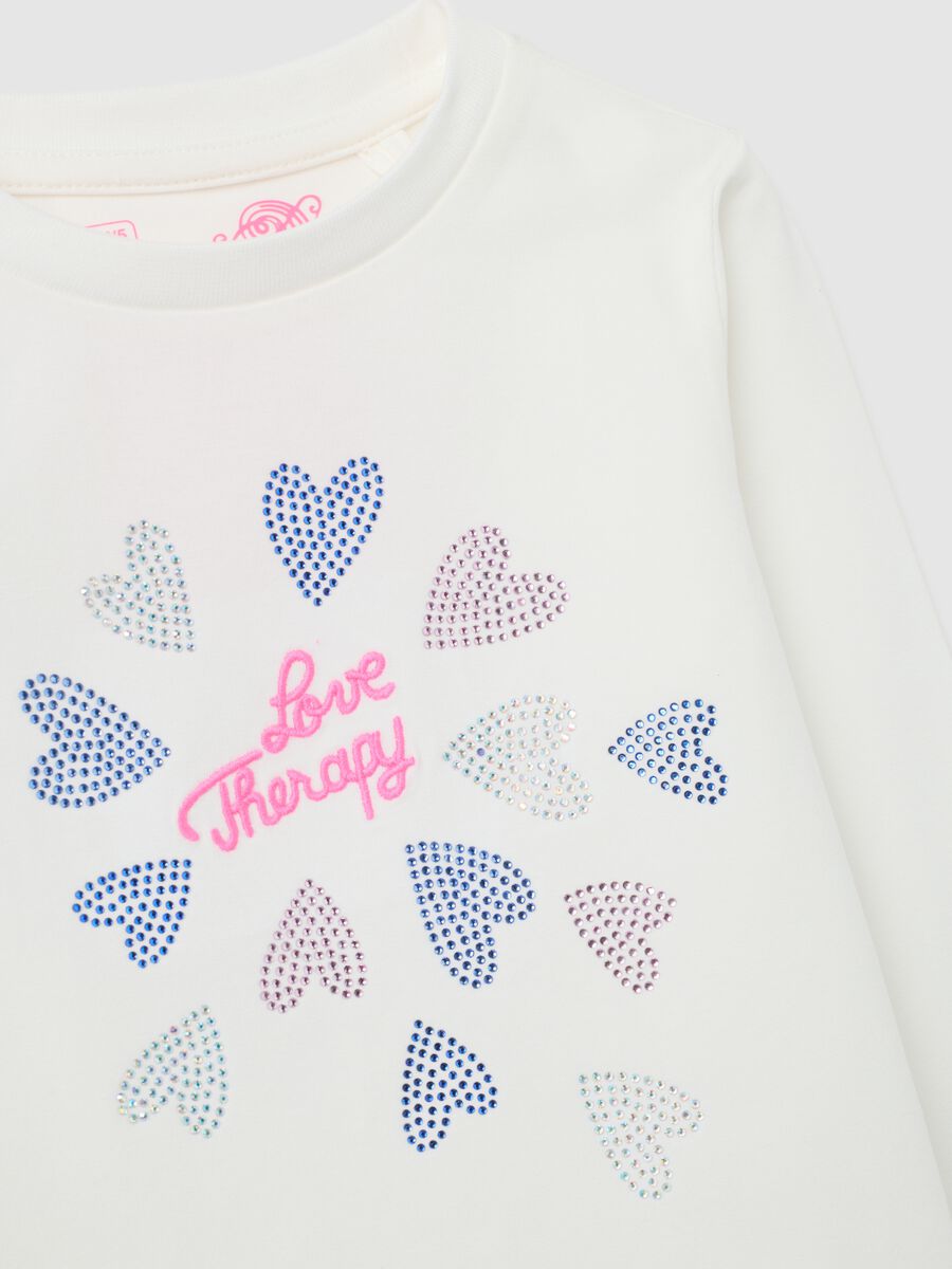 Girls' white stretch cotton T-shirt regular fit_2