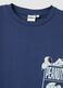 Maglia pigiama blu in puro cotone organico girocollo con stampa Peanuts_1