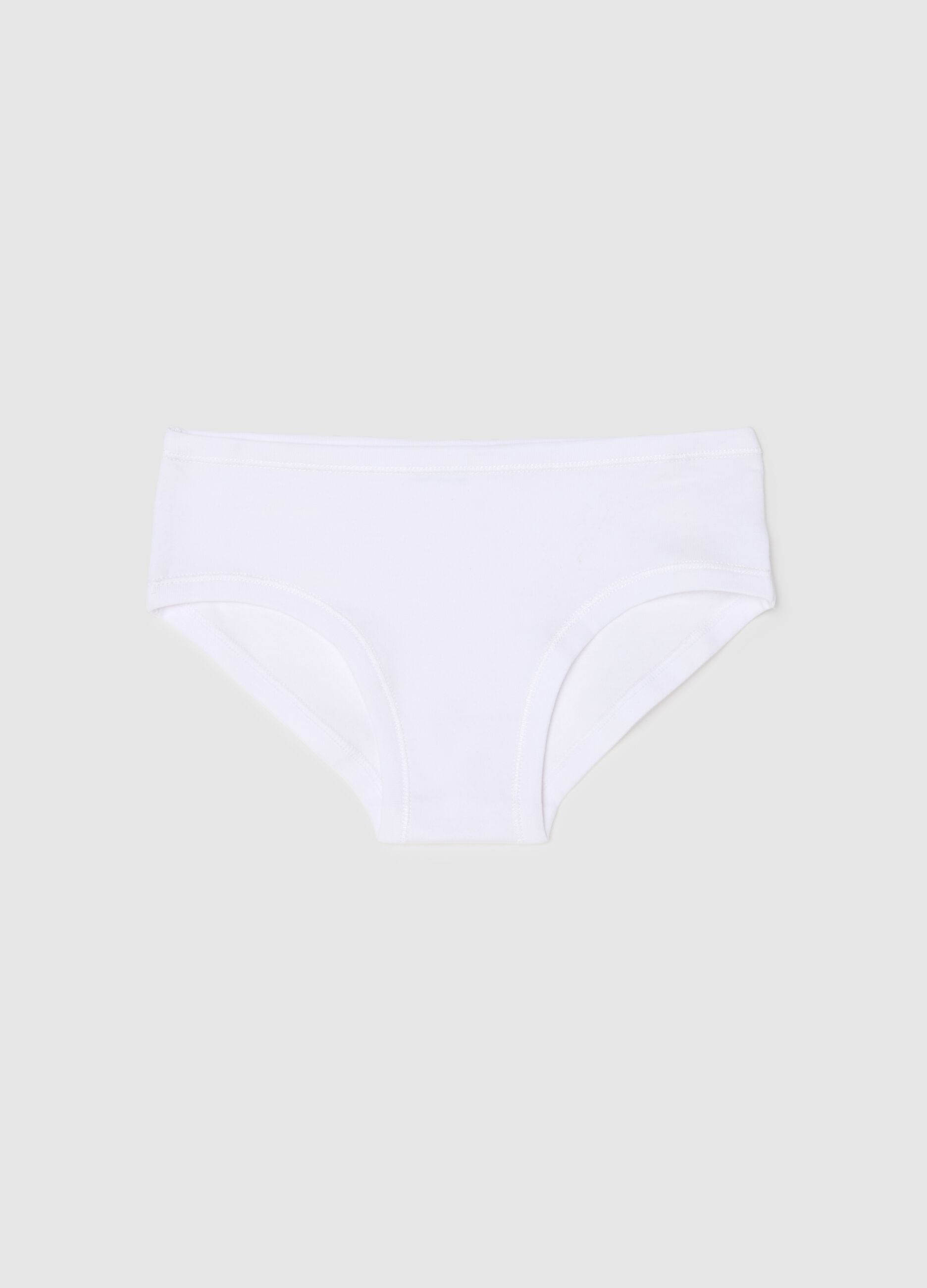 Girl's white cotton stretch regular fit briefs