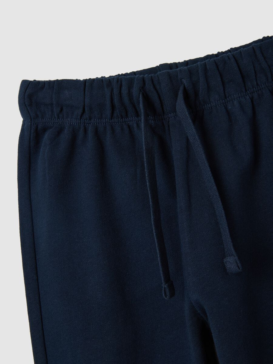 Children's blue regular fit cotton jogger trousers_2