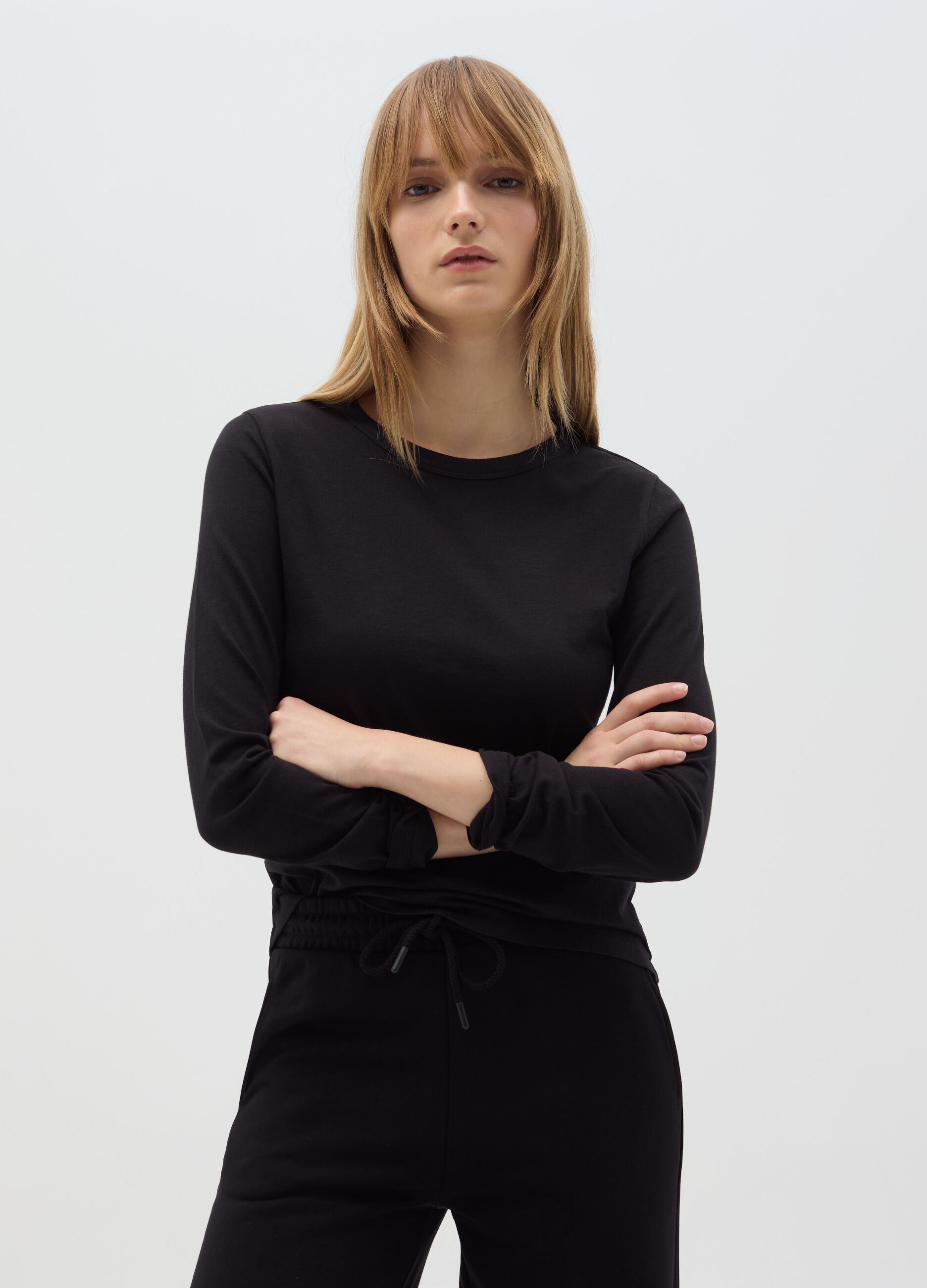 Essential long-sleeved T-shirt in cotton