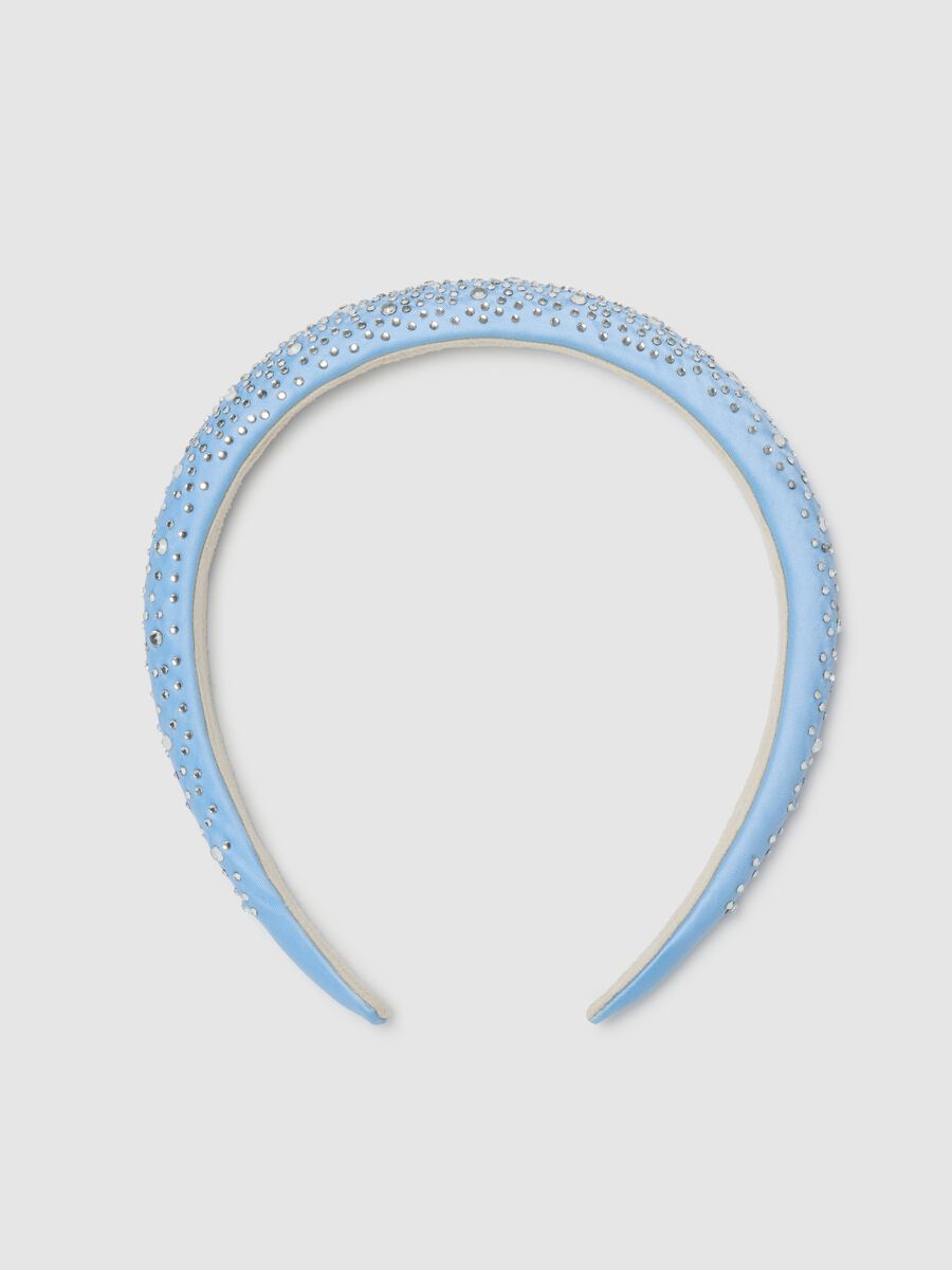 Blue girls' headband with rhinestones_0