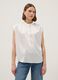 White short sleeve blouse regular fit with mandarin collar_2