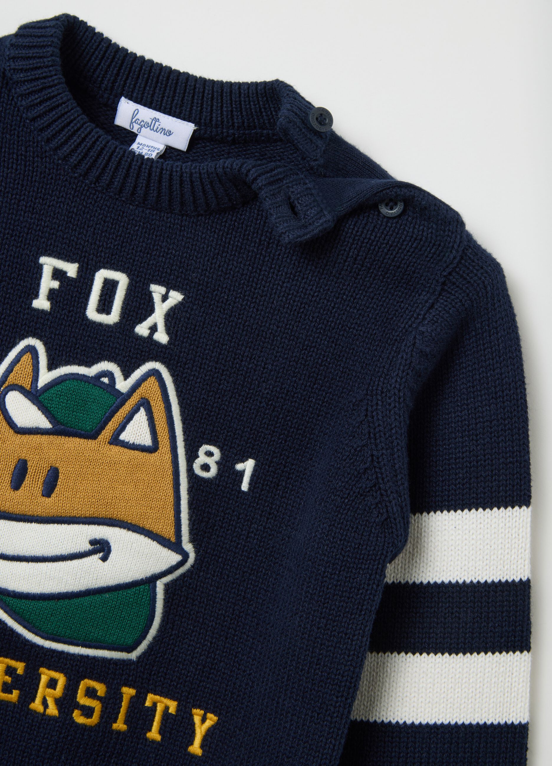 Children's multicolour regular fit pure cotton sweater