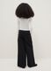 Girls' Pure Black Cotton Wide Leg Jeans with Large Pockets_1