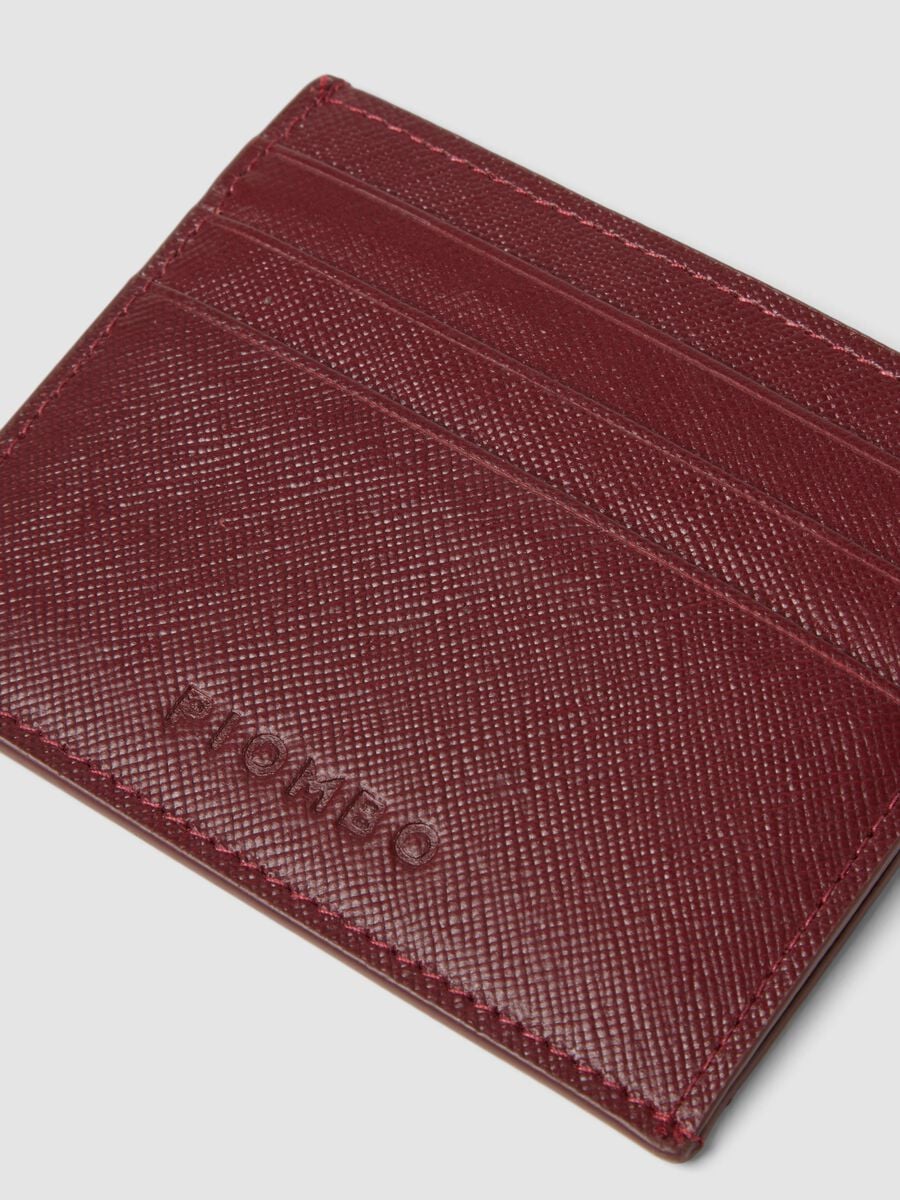 Portacarte rosso in vera pelle_1