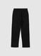 Pantaloni in misto cotone nero regular fit con vita elasticizzata_0