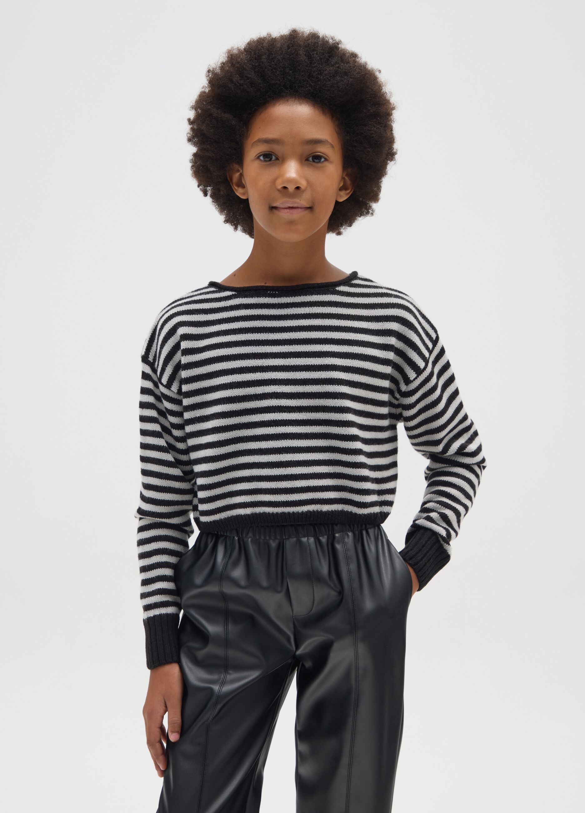 Black and White Striped Jumper