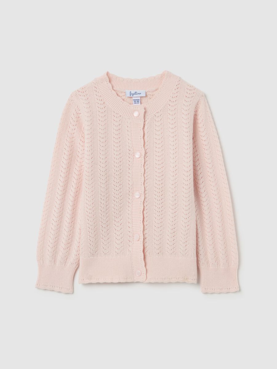 Cardigan in pointelle cotton_0