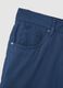 Blue stretch cotton regular fit trousers_5