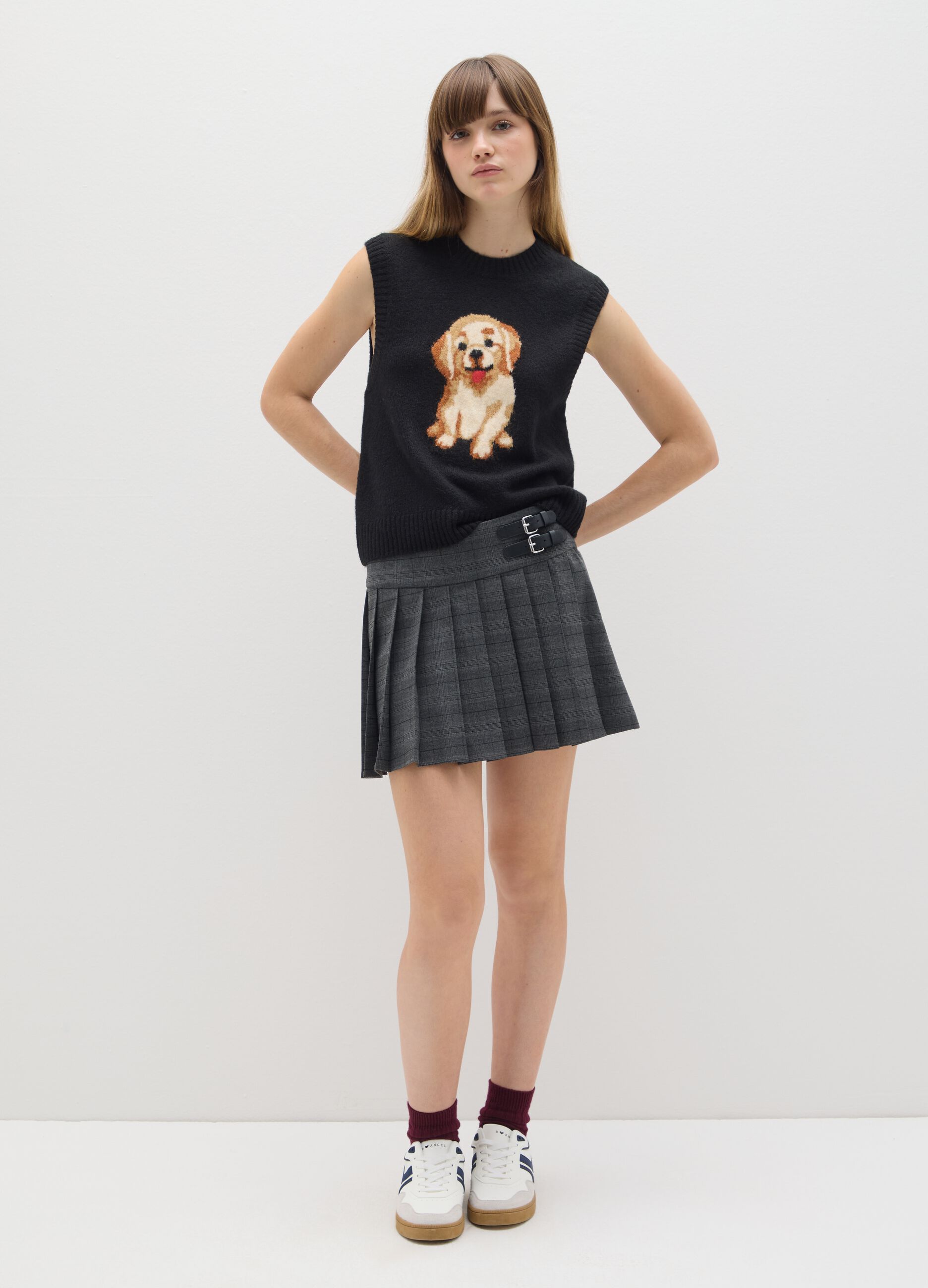 Black regular fit waistcoat