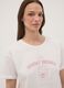 T-shirt pigiama bianco in cotone organico con scritte frontali_2