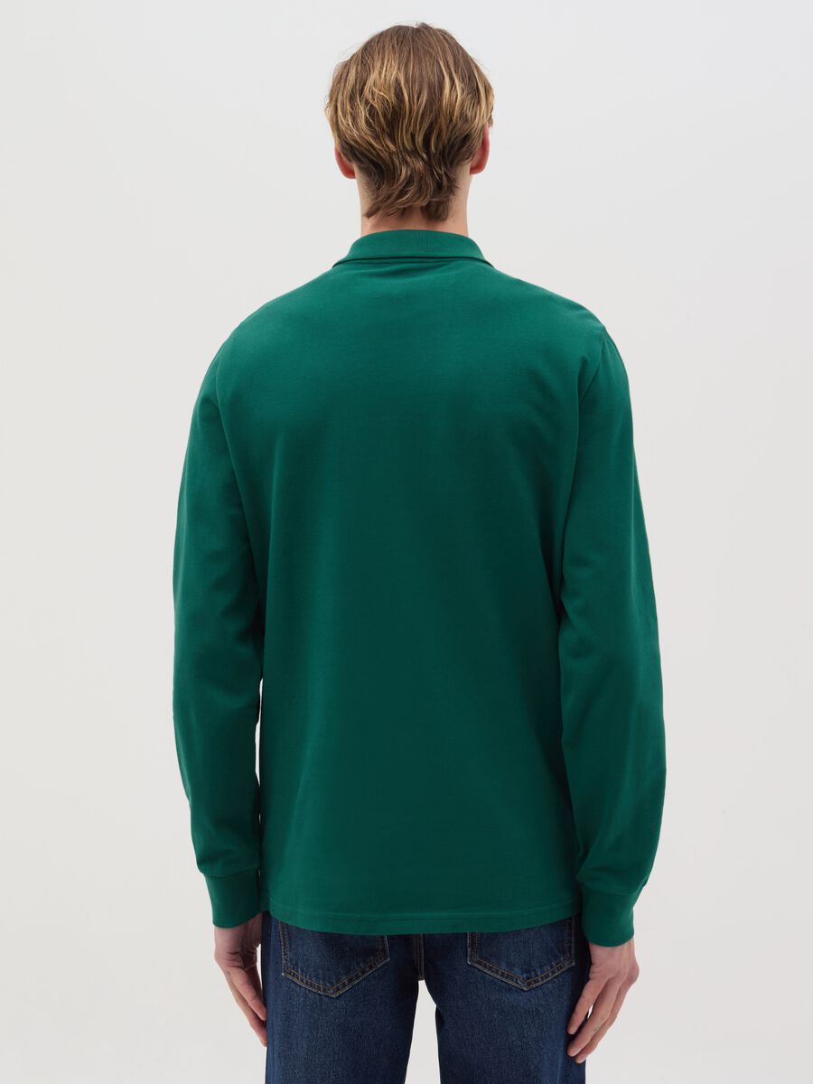 Long-sleeved polo shirt in organic cotton_3