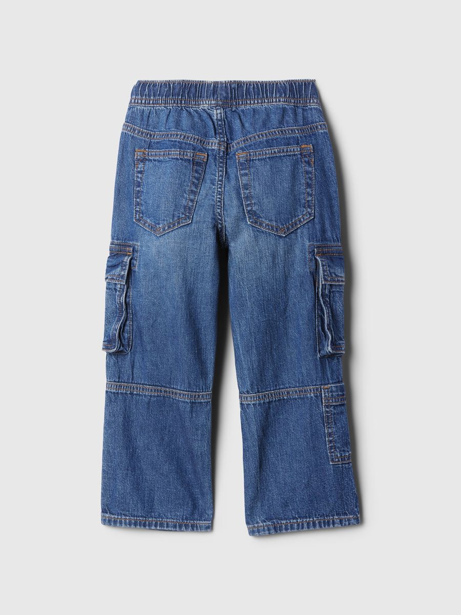 Baggy-fit cargo jeans with drawstring_1