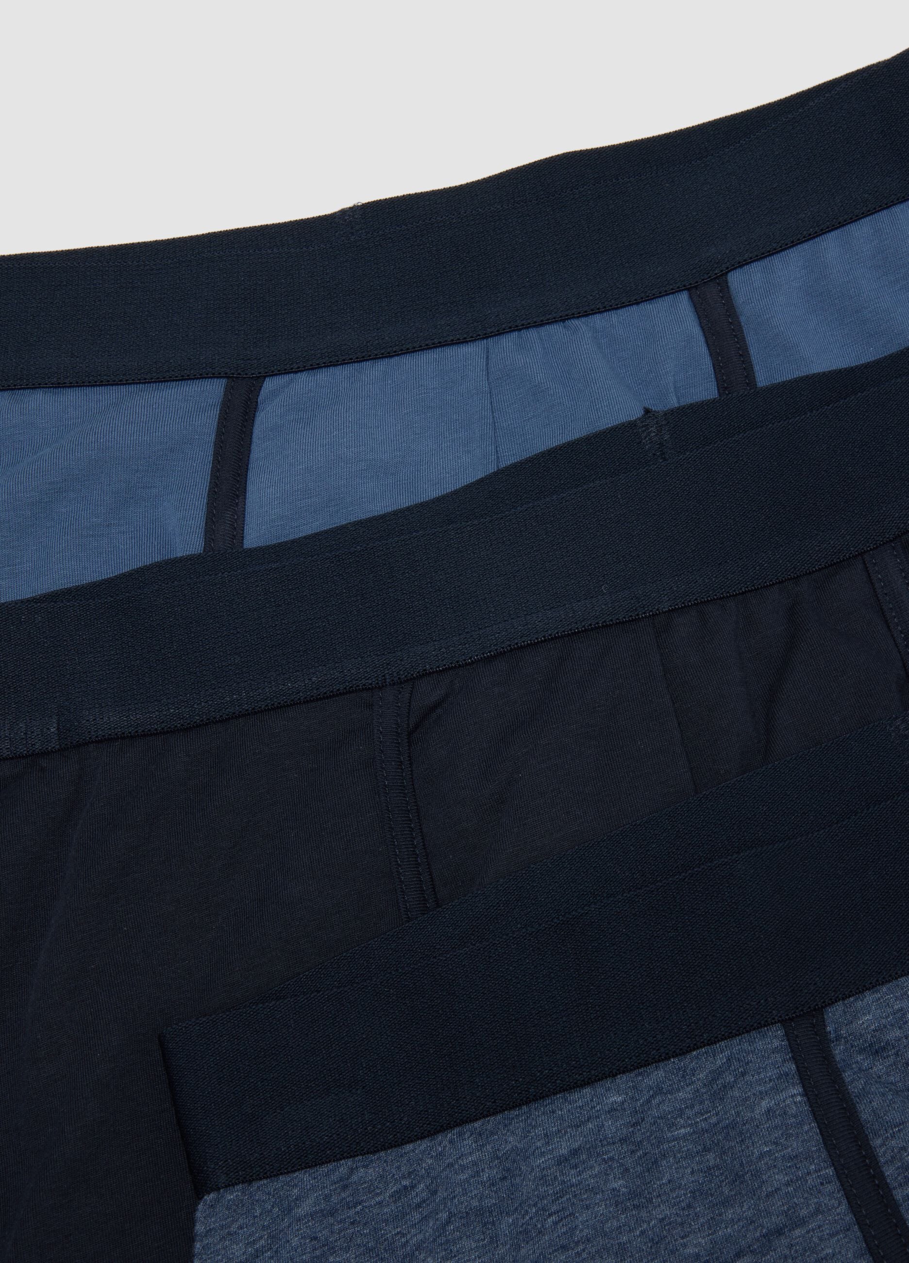 3-pack of blue stretch organic cotton boxer shorts