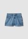 Blue pure cotton denim shorts for girls, regular fit_3