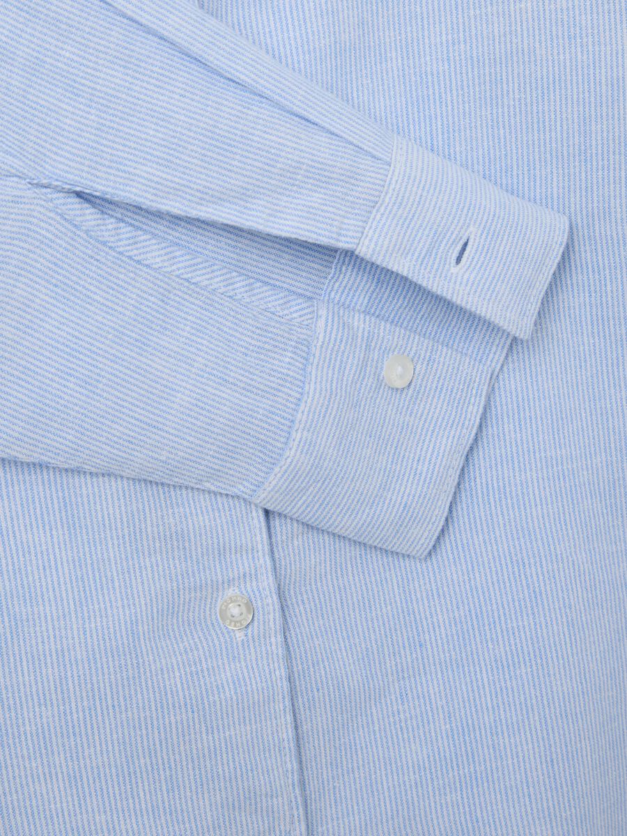 Piombo light blue regular shirt in linen and viscose_5