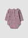 Purple organic cotton bodysuit with collar_1