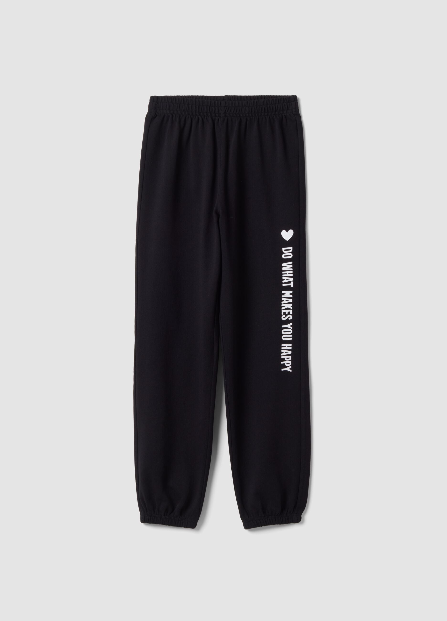 Black joggers in pure organic cotton