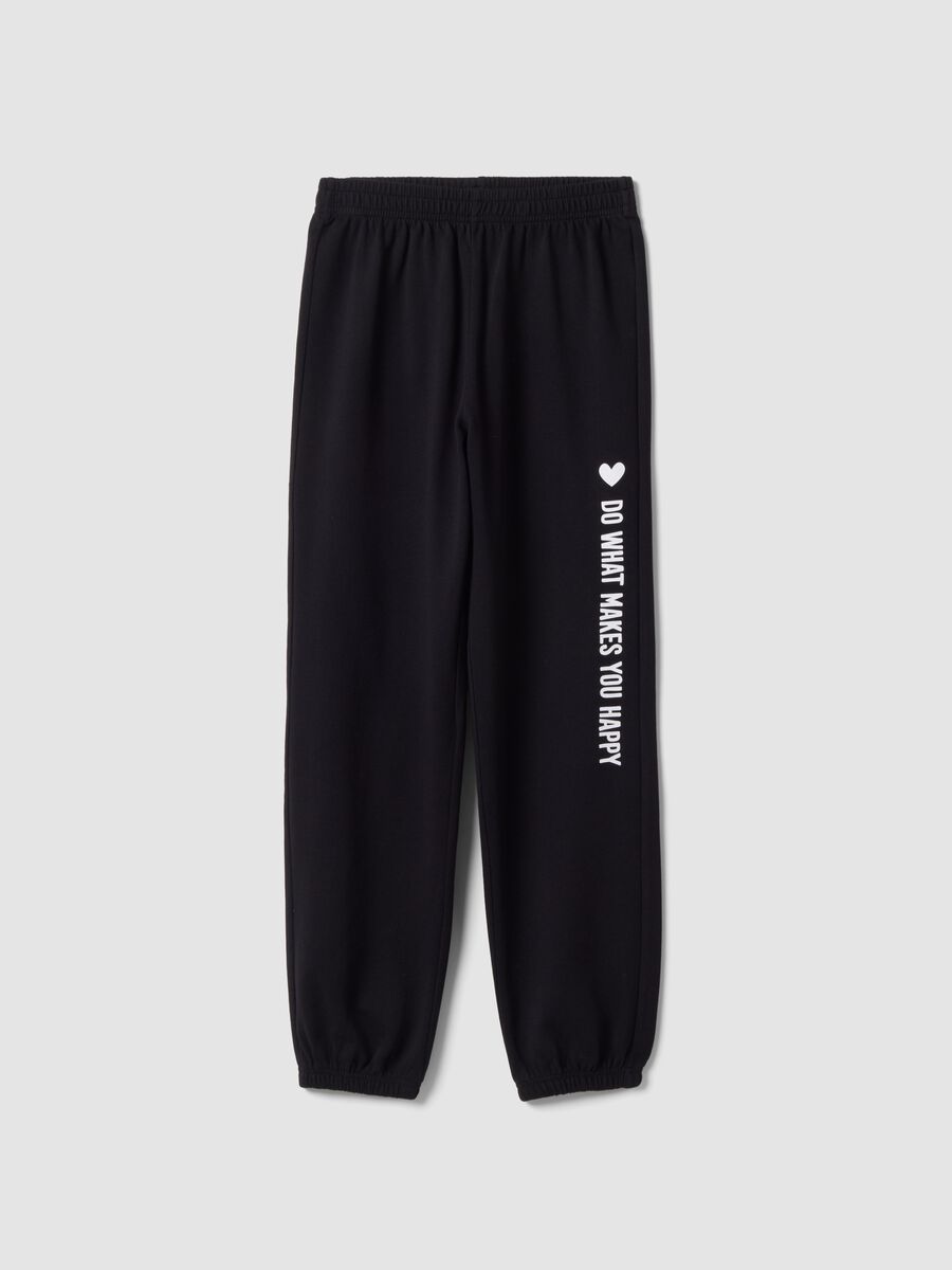 Jogger neri in puro cotone organico_0