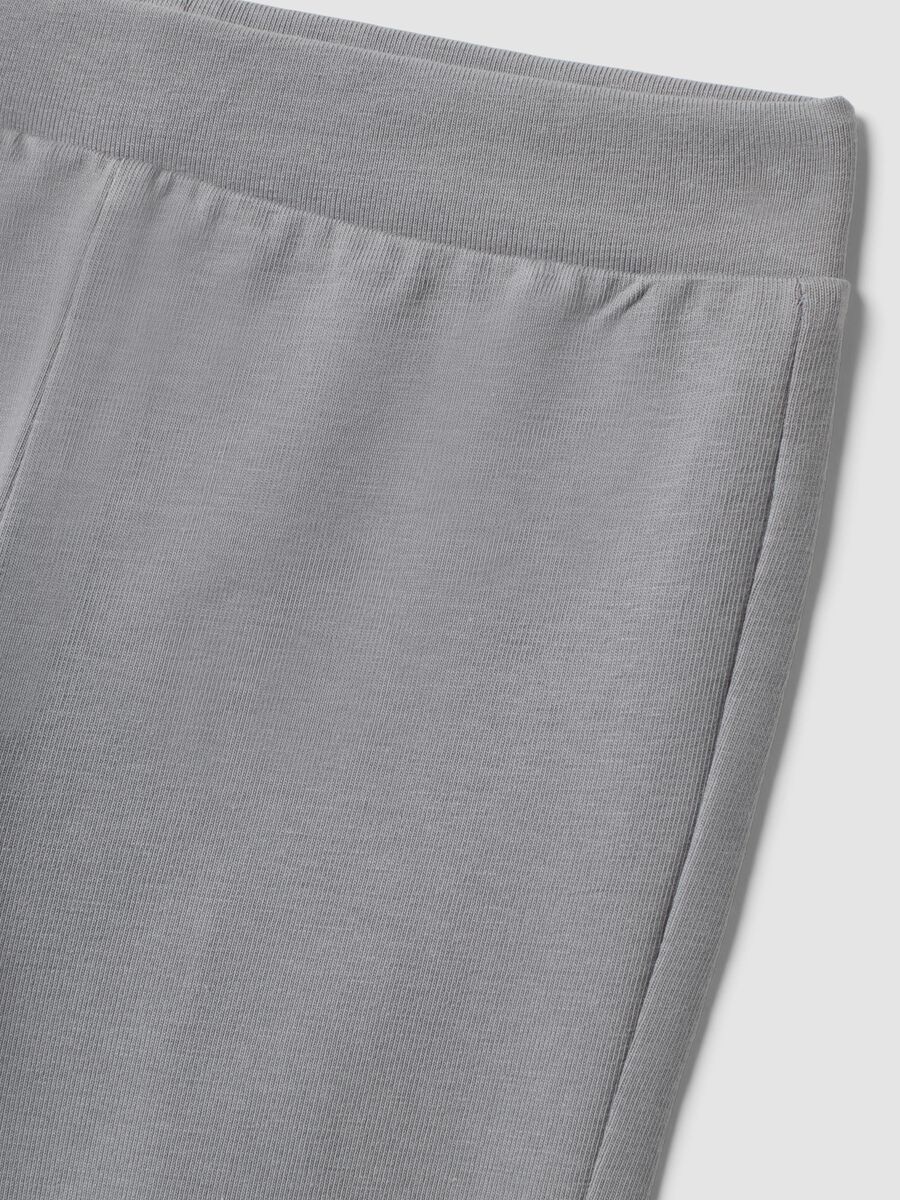 Leggings grigi in cotone elasticizzato flare fit per bambina_2
