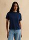 T-shirt blu a maniche corte in cotone e modal elasticizzato_2