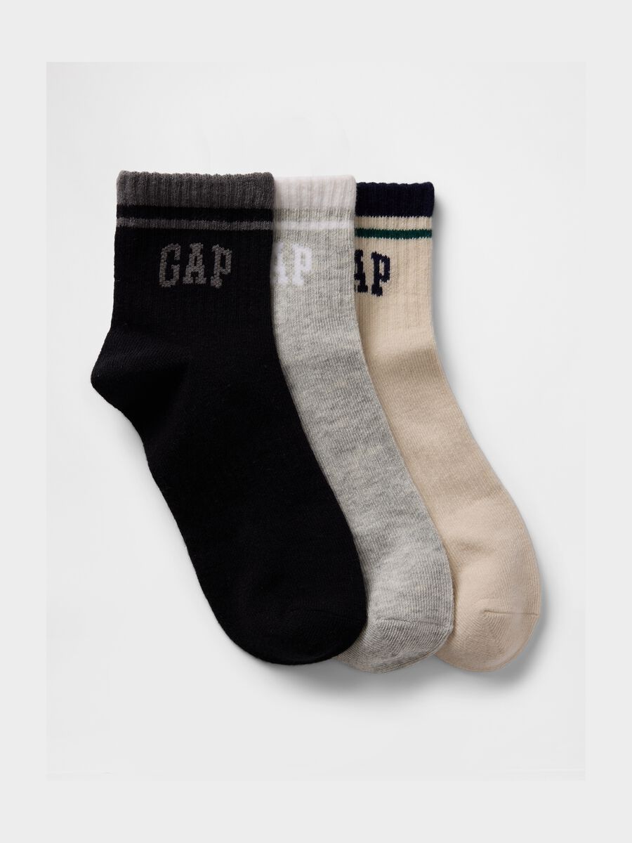 Three-pack tennis socks with logo design_0