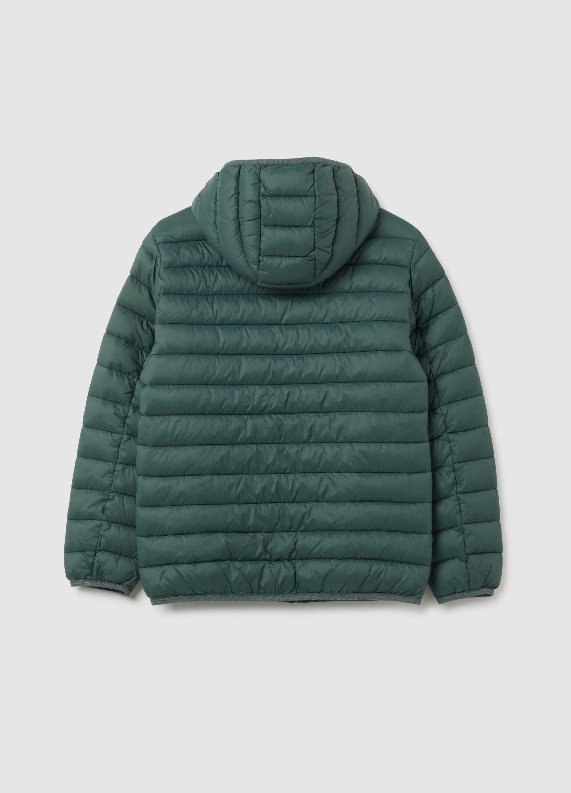 Boys' green mixed fabric jacket, regular fit